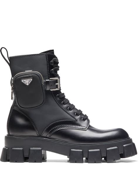 prada boot 2020|Prada ankle pouch combat boots.